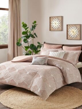 INK+IVY King Comforter Set King/Cal King, Blush 3 Piece 086569174154